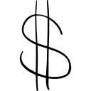 Dollar sketched thin sign icon