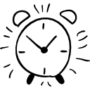 Alarm clock hand drawn outline 
