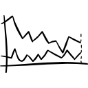 gráfico de estadísticas con líneas en zig zag 