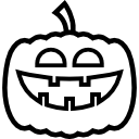 esquema de cabeza de calabaza sonriente de halloween icon