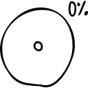 gráfico circular de un cargador con 0 por ciento de carga 