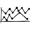 bosquejo gráfico empresarial de dos líneas icon