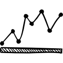 gráfico de línea del bosquejo de estadísticas comerciales 