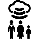 familia conectada con wifi a la nube de internet icon