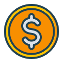 moneda de dolar icon