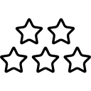 contornos de cinco estrellas 