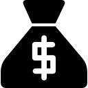 sac d'argent de dollars Icône