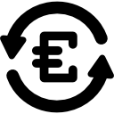 euro-währungszeichen im pfeilkreis gegen den uhrzeigersinn 