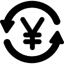 yen-währung im pfeilkreis gegen den uhrzeigersinn 
