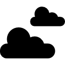 dos nubes de diferente tamaño. icon