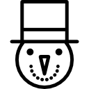muñeco de nieve navideño con sombrero 