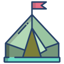 carpa para camping icon