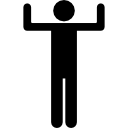 biegende muskeln silhouette icon