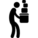 silhouette carregando caixas 