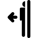 lewy znak wyjścia ikona