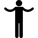 silhouette mit gespreizten armen icon
