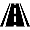 Road with broken line icon