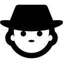 fronte dell'uomo con il cappello icona