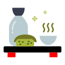 tè verde caldo icona
