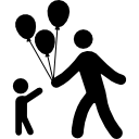 globos y hombre niño icon