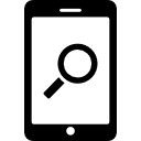 lupa en un teléfono inteligente icon