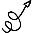 flecha garabateada en espiral icon
