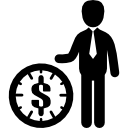 hombre de negocios, con, un, dólar, reloj icon