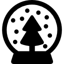 bola de cristal com uma árvore e neve Ícone