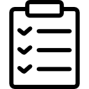 Clipboard with check marks icon