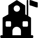 School with a flag icon