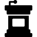 Lectern with microphone icon