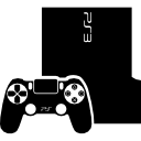 console per videogiochi con gamepad icona
