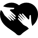 dar la mano dentro de un corazón icon