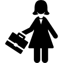 donna con valigetta icona