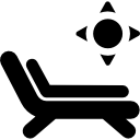 chaises longues et soleil Icône