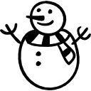 pupazzo di neve con sciarpa icona