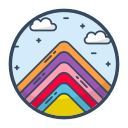 montaña del arco iris icon