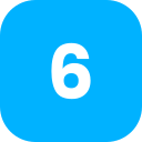 Ярлык 6 букв. Цифра 6 синего цвета. Значок шесть советов. Number icon.