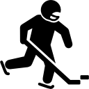 hockeyspeler met stok icoon