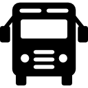 schoolbus met twee achteruitkijkspiegels icoon