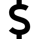 dollar valutasymbool icoon