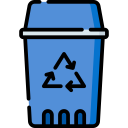 icono de color rgb del contenedor de basura inteligente. cubo de basura con  reconocimiento de objetos