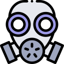 icono de máscara de gas verde, estilo de dibujos animados 14361717