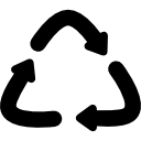 símbolo de reciclaje curvo icon