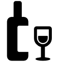 copa y botella de vino icon