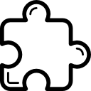 pezzo di puzzle bianco icona