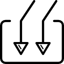 due frecce di download icona