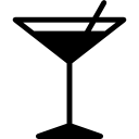 bicchiere da martini con cannuccia icona