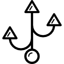 tre frecce di connettori icona