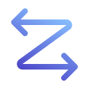 flecha en zig-zag icon